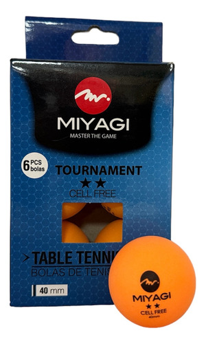 Bolas Para Ping Pong Miyagi 2 Estrellas X6 Unidades Blancas