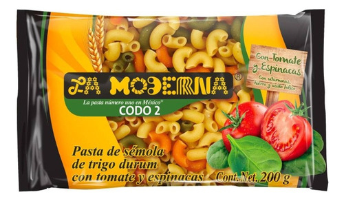 Sopa De Codo La Moderna No.2 Con Tomate Y Espinacas 200 G