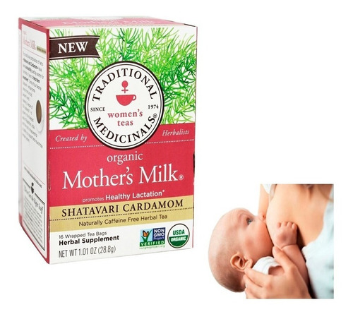 16 Sobres Mothers Milk Te Orgánico Cardamomo Mejor Lactancia