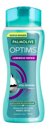  2 Pzs Palmolive Shampoo Luminous Repair Optims 700ml