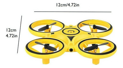 Dron Cuadricóptero Acrobático Stunt Con Control De Gestos Color Amarillo