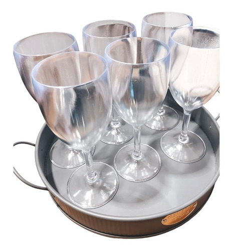 Set X6 Copas Vino Agua Eventos Plástico Rígido Tiendamama