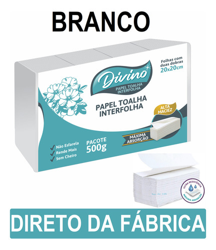 Papel Toalhas Interfolha Branco Para Secar As Mãos Banheiro