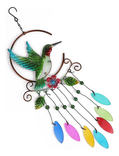 Campanillas de viento para interiores y exteriores, color colibrí, color colibrí