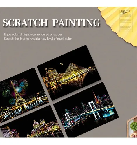 Scratch Art Paper Painting Set With Tools, Scratch Off