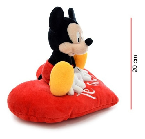Peluche Mickey 20 Cm Sobre Corazon- Orig. Phi Phi Toys.