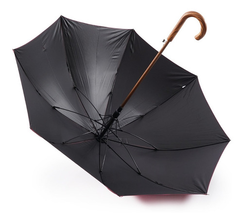 Paraguas Grande Madera Briganti Automático Lluvia Acc07256