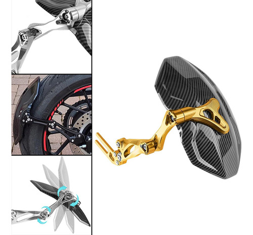 Guardabarros Trasero Portátil Para Motocicleta, Dorado