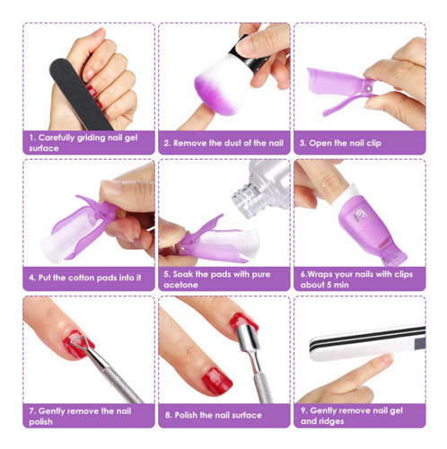 Herramientas Para Quitar Gel De Uñas, Kit De Esmalte, Almoha
