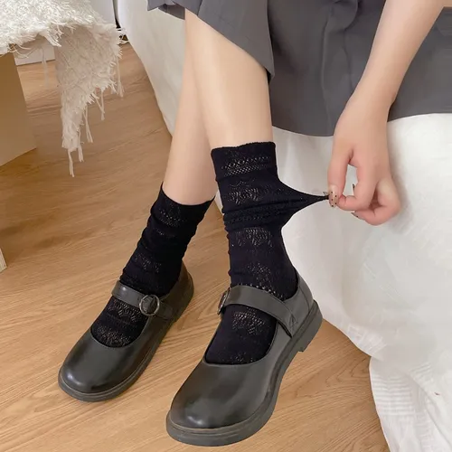 2 Pares De Calcetines De Verano Con Encaje Hueco En Forma De