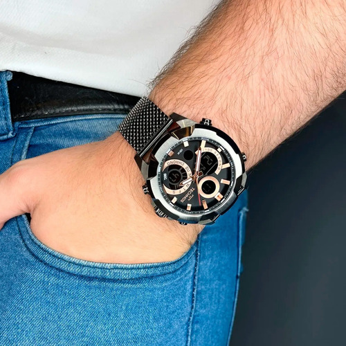 Imagem 2 de 7 de Relógio Technos Grafite Masculino Digiana W23721aab/1p