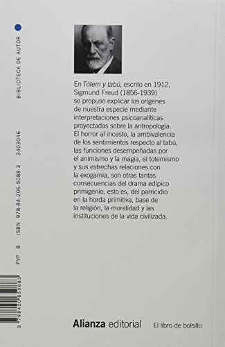 Tótem Y Tabú (el Libro De Bolsillo - Bibliotecas De Autor - Biblioteca Freud), De Freud, Sigmund. Editorial Alianza, Tapa Tapa Blanda En Español