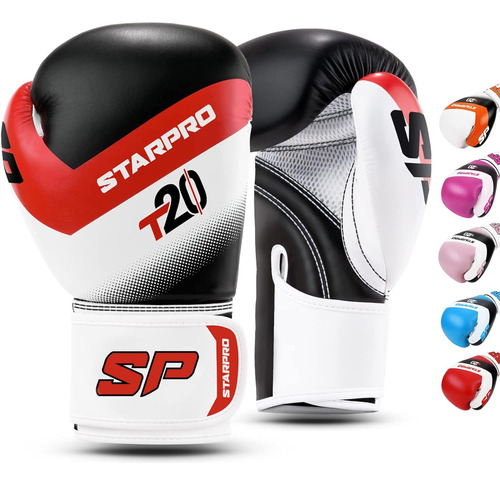 Guantes Para Boxeo Starpro , 4oz Para Niños , Negro Y Rojo