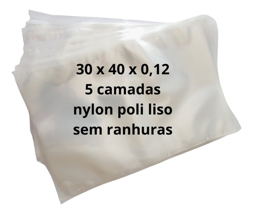 Saco Plástico Para Embalar A Vácuo 30x40x0,12 100 Unidades