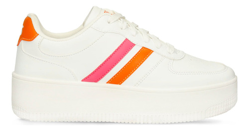 Tenis Casuales Blanco-fucsia North Star Ismael Mayo Mujer