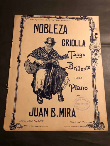 Antigua Partitura Nobleza Criolla. Tango. 53121.