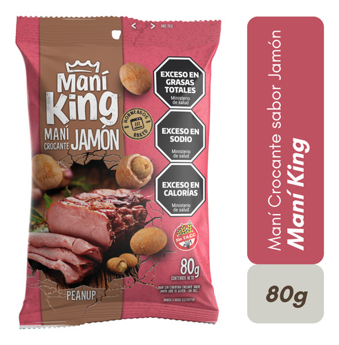 Mani Crocante Japones Sabor Jamon Mani King X 80g Sin Tacc