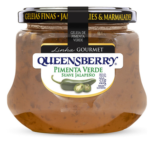  Queensberry Agridoce Gourmet Pimenta Suave Jalapeño geléia em vidro 320g