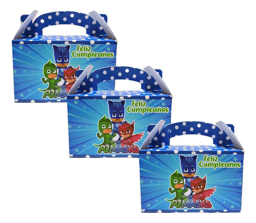 Caja Para Dulces Sorpresa Heroes En Pijama X6 Unidade Cumple