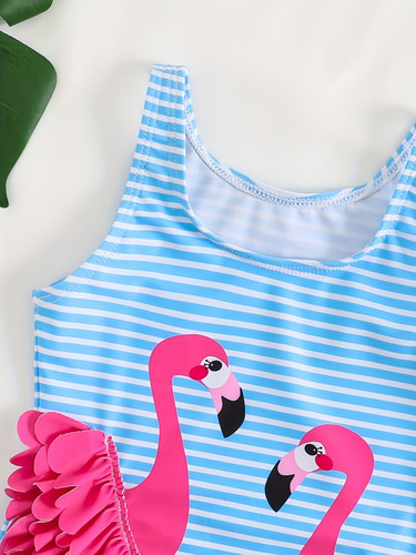 Traje De Baño De Una Pieza Sin Mangas Con Estampado De