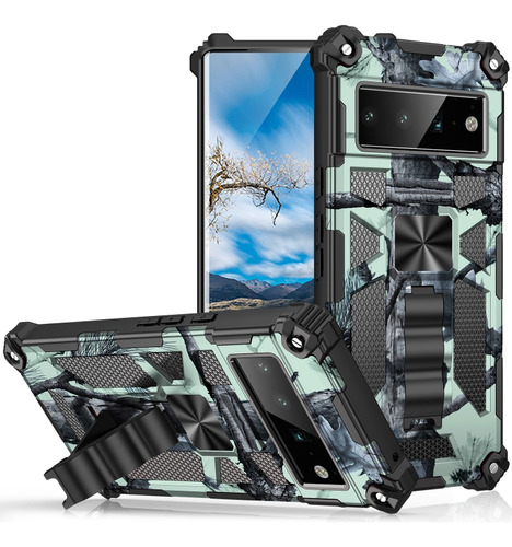 Funda Camouflage Armor Tpu + Pc Para Google Pixel 6 Pro