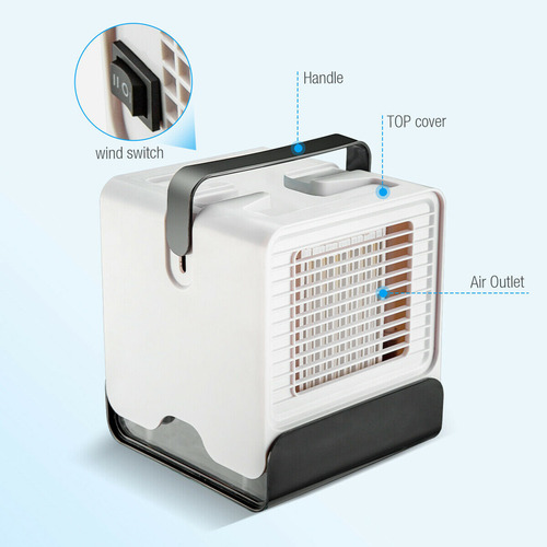 Mini Enfriador De Aire Portátil Recargable Por Usb Con Luz L