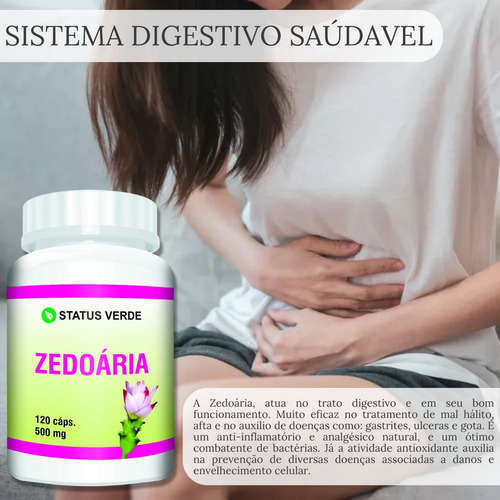 Kit Digestão E Combate O Mau Hálito Natural 120 Cáps P/ - Status Verde