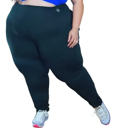 Calça Legging Montaria Preta Plus Size