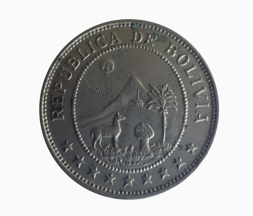 Moneda Bolivia 1939 50 Centavos