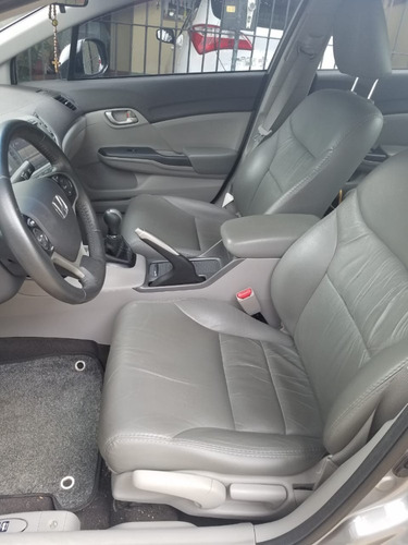 Civic Sedan Lxs 1.8 Flex Manual 2013 Cinza Un Dono Completo