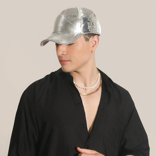 . 2 Disco Ball Mirror Hat Dance Hat Disco Cap Para Nightclub