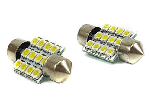 Lampara Tubular 12 Leds 5050 24v 36mm Blanca X2 Un