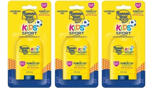Kit 3 Protetor Solar Infantil Banana Boat Kids Stick Spf50