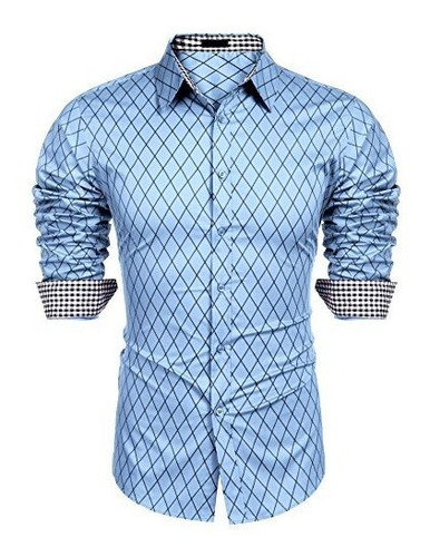Camisa De Vestir De Hombre De Coofandyy Manga Larga M38x6
