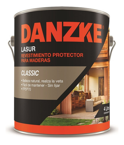 Danzke Lasur Impregnante Madera Satinado X 4lts Rex Color Nogal