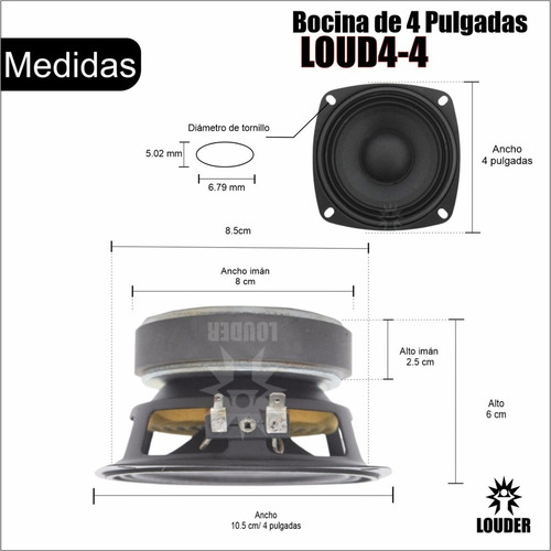 Bocina 4 Pulgadas Profesional Bafles Line Array 4 Ohms 1 Pz