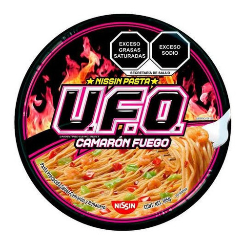 Sopa Instantanea U.f.o Nissin Sabor Camarón Fuego