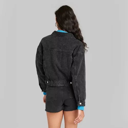 Chaqueta Vaquera Recortada Estilo Para Mujer