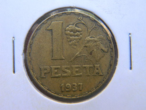|hds| Moneda España 1 Peseta 1937 Segunda República Km 755