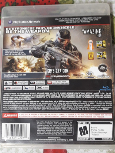 Jogo Crysis 2 Para Ps3 (Usado)