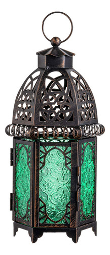 Decorkey Farol De Vela Vintage, De Estilo Marroquí, Decora. Color Verde