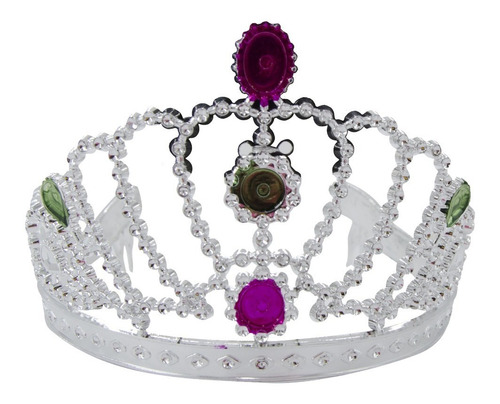 Corona Tiara Princesa Reina Plateada
