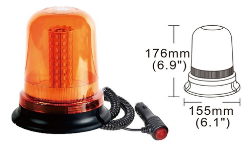 Torreta 80 Led Licuadora Giratoria Ambar Seguridad Refor 15p