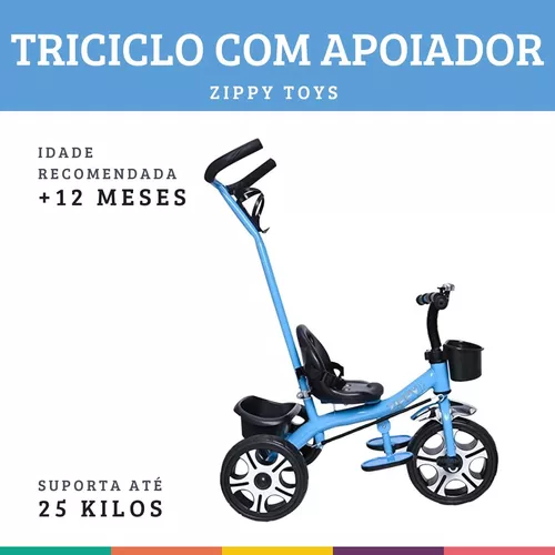 Zippy Toys Triciclo Infantil, Feito de Plástico e Aço Carbono