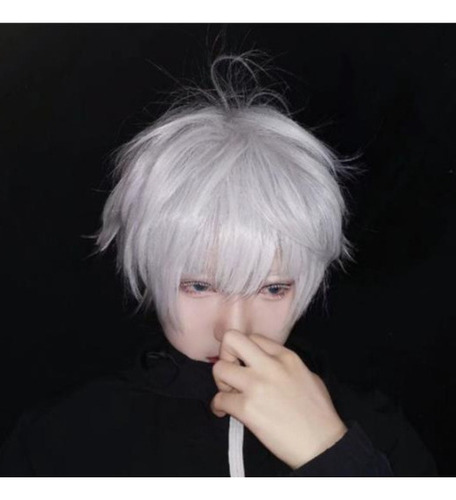 Para L Peluca De Jujutsu Kaisen 28 Cm Cosplay Satoru Gojo