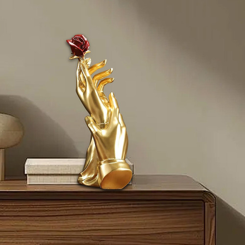 Escultura Estética De La Estatua De Rosa De La Mano