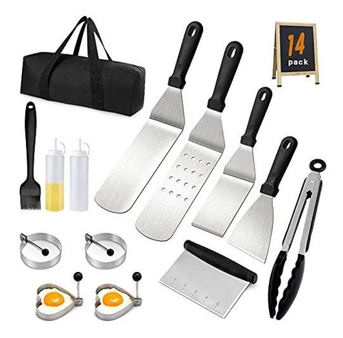 Griddle Accessories Kit, 14 Pcs Heavy Duty Stainless Steel F