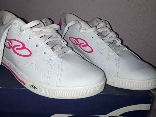 tenis olympikus johnny feminino branco com rosa