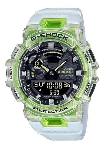 Reloj Casio G-shock Gba-900sm-7a9dr G-squad Hombre Color de la correa Blanco Color del bisel Verde Color del fondo Negro