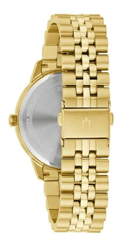 Imagen 3 de 5 de Reloj Bulova Quartz Hombre 97d125 Dorado Diamantes Original